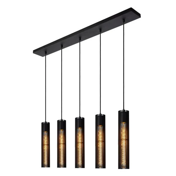 Lucide LIONEL - Pendant light - 5xE27 - Black - detail 4